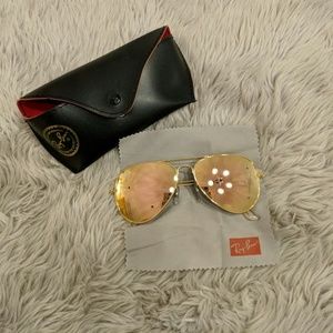Gold framed, rose gold lens Ray-Ban sunglasses